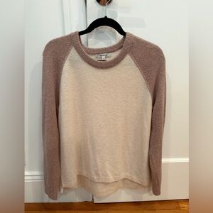 Women's Cream and Mauve Baseball style Sweater